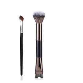 2-In-1 Nose U-Shaped Contour Brush, Dual End and Fluffy Brushes,Face Makeup Brushes, 2PCS Precision Makeup Brush for Nose Sculpting Defining Highlighting