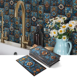 VICCI 16Pcs Tile Decals - Peel & Stick Kitchen Backsplash 8" x 4" Decorative Wall Tiles Stickers - Self-Adhesive Waterproof Removable for Bathroom Cabinets Home DIY Projects Decor,V-SJM-329