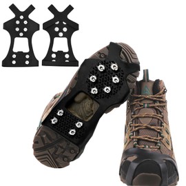 YQBFTC Shoe spikes, shoe claws in the winter, shoe spikes, snow chains, non-slip shoe spikes, 35-47 replacement spikes, ice grips for hiking, ice snow, shoe spikes for snow and ice and sports