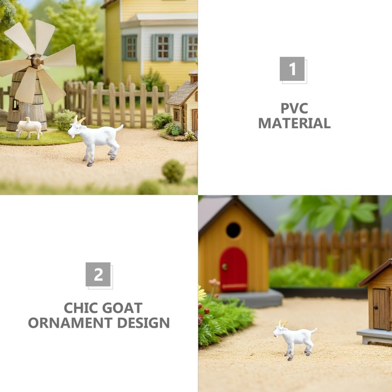 FUNOMOCYA 6Pcs Mini Goat Figurines Realistic Goat Statues for Home