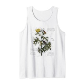Vintage Flower Design Botanical Sketch Cottagecore Aesthetic Tank Top