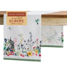 Maison d' Hermine Tablerunner 100% Cotton 14.50 Inch x 108 Inch Decorative Table Runner Table Runners, Dining, Buffet Party & Wedding, Printemps (Single Layer) - Spring/Summer