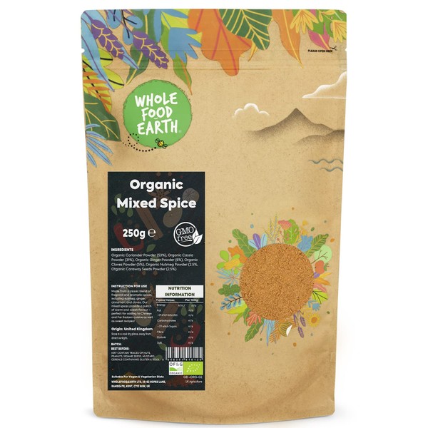 Whole Food Earth® - Organic Mixed Spice 250 g | GMO Free | Certified Organic