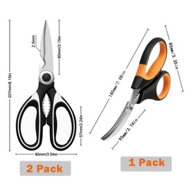 Kitchen Scissors Set 3 Pack, Kitchen Shears Heavy Duty Stainless Steel Cooking Shears and Sharp Seafood Sissors, Multipurpose Utility Scissors Dishwasher Safe for Cutting Meat, Food, Fish, Poultry
