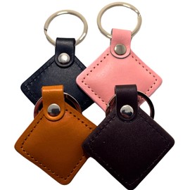 Leather NFC Keychain Fobs - Access Card or Digital Business Card - NFC Chips, NFC Tags inside- Laser Engraver Blanks Ready - Share anything (Mahogany, 1 Keychain)