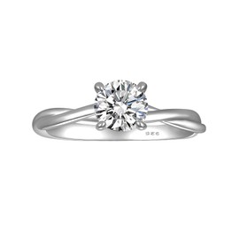 YL Moissanite Ring 0,8 Karat DVVS Moissanit Verlobungsring 925er Sterlingsilber Ring Schmuck Geschenke für Damen Ehefrau Freundin(Größe 54)