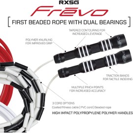 Rx Smart Gear - Cuerda de saltar RXSG Frēvo de estilo última intervensión, cuerda de saltar para hombres y mujeres con 2 rodamientos de precisión de alta velocidad, fitness, entrenamiento, ejercicio,