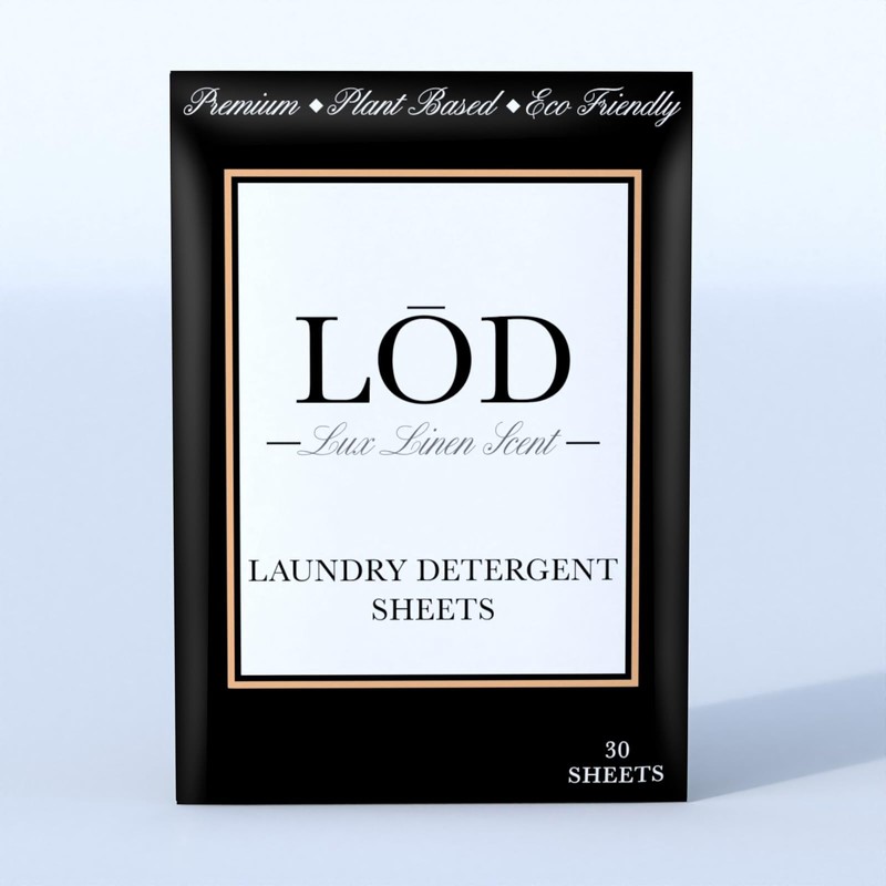 LŌD Laundry Detergent Sheets, 30 Sheets, Powerful, Plant-Based, Easy, Mess