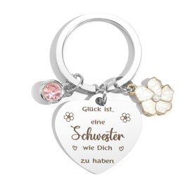 Christmas Gifts For Sister Gift Sister Birthday Secret Santa Gift Keyring Christmas Gifts For Women Gift Big Sister Gift Sisters Gift Best Sister, silver