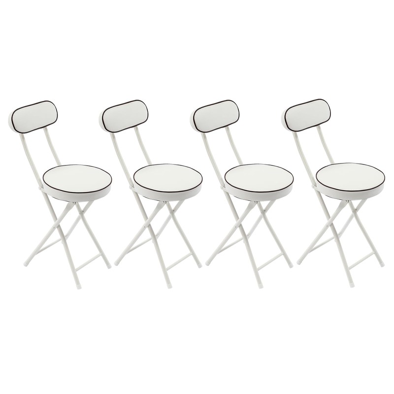 RustyVioum 4pcs Bar Stool, Upholstered Counter Stool Portable Folding Kitchen