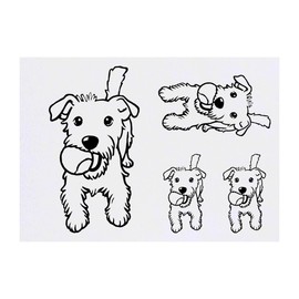 4 x 'Jack Russell with Tennis Ball' Temporary Tattoos - Water Resistant, Skin-Safe, Non-Toxic Transfers, Mixed Sizes (TO00085966)