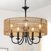 LAMSU LAMSU Modern Farmhouse Chandelier Light Fixtures, 5-Lights Large Rattan
