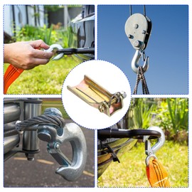 M METERXITY 2 Pack Hook Safety Latch Kit - Clevis Slip Hook Receiver Hitch Replacement, Zinc Color, Compatible with Metals, Woods, Plastics