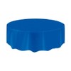 Unique Party 50030 - Round Royal Blue Plastic Tablecloth, 7ft