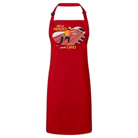 fabulous Premium Kitchen Apron True Heroes - Roofing Work Hero, red