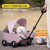 Dog Stroller 4 Wheels Folding Dog Cart with Sunshine Cover