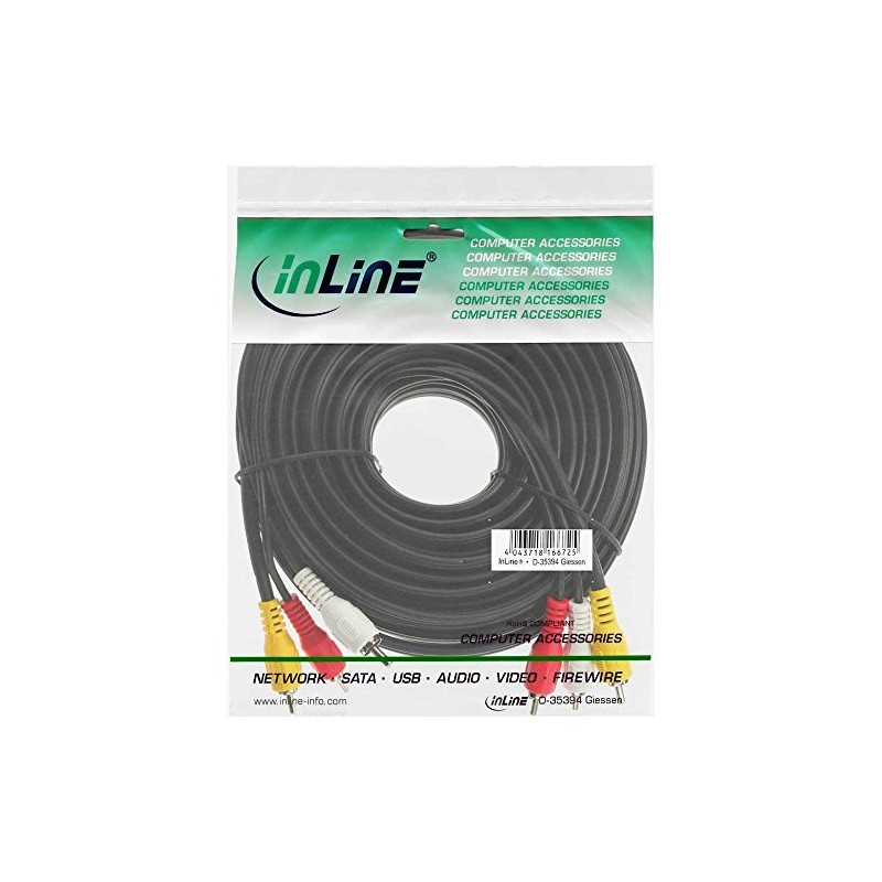 AV Cable, InLine®, 3x RCA M/M 0.5m