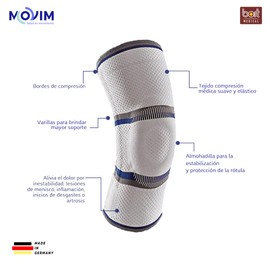 BORT 114520 StabiloGen® Eco, Knee Brace, Knee Support, Knee Pain, Sprain, Arthritis, Fibromyalgia, Made in Germany (SILVER) (Silver, Small)