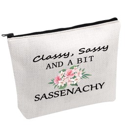 Outlander Inspired Gift Classy, Sassy and A Bit Sassenachy Zipper Pouch Cosmetics Bag for Fans (A Bit Sassenachy Bag B)