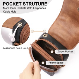 GAEKEAO Small Crossbody Bags for Women Cell Phone Shoulder Bag Vegan Leather Handbags with Adjustable Wide Strap