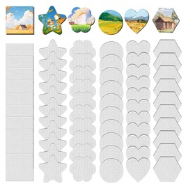 ZhouBoat 60 Pcs Magnetic Canvas Panel Mini Canvas Boards for Painting 3 Inch Small Canvases Bulk Mini Canvases DIY Decorative Magnets Painting Crafts for Fridge Locker Home Office Decor