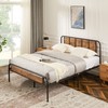 VECELO Queen Size Platform Bed Frame with Wood Headboard &