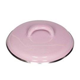 Riess, 0101-006, Lid with chrome rim 12, CLASSIC - BUNT/PASTELL, colour pink, diameter 12 cm, height 4.1 cm, enamel, optional for pots and saucepans