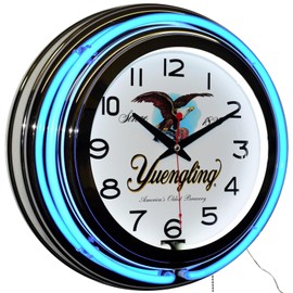 FVLFIL XPIWHTOW Yuengling America's Oldest Brewery Since 1829 Beer Logo Blue Double Neon Wall Clock