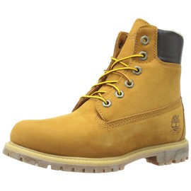 Timberland Women's 6 Inch Premium Fleece Lined WP Winter Boot, Wheat Nubuck, 6.5 M US