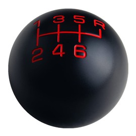 DEWHEL Black/Red Inlay Sphere 6 Speed Classic Manual Shift Knob Shifter Stick 200 Grams Weighted Aluminum 3/8-16 Compatible with Hurst Chrome Shifter Sticks