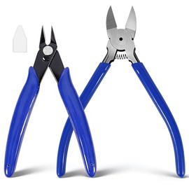 2 Pack Wire Cutters Set, 6"+5" Sharp Flush Cutters, Spring Loaded Side Cutting Pliers，Carbon Steel Wire Cutters for Crafting, Electronics, 3D Prints, Jewelry Making, Model Sprue, Zip Ties