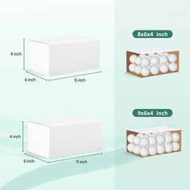 Eupako 30 Pack Small Shipping Boxes Assorted Sizes, 8x6x4 & 9x6x4 15 PCS Each Small Boxes, White Corrugated Box Mailers, Cardboard Boxes for Packaging Small Business, Mailing