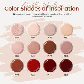 modelones Poly Nail Extension Gel 12 Colors Fall Winter Autumn Nude Skin Tone Red Classic Colors Nail Art Design Salon Gift for Women