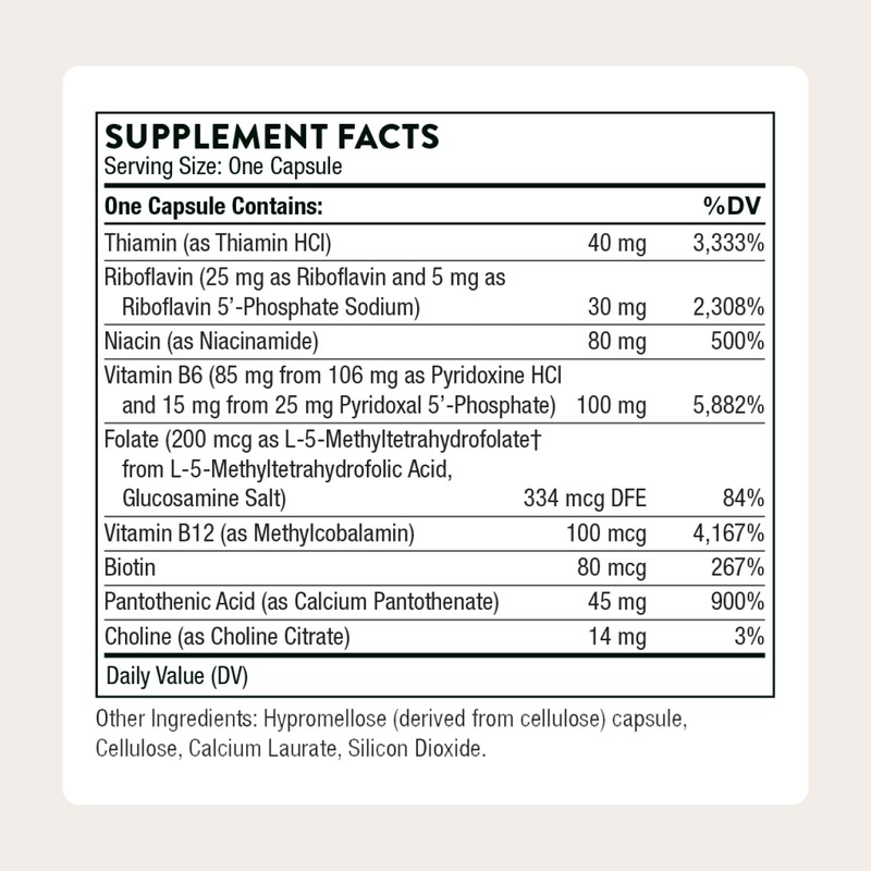 THORNE - B-Complex #6 - Vitamin B Complex with Active