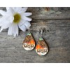 Twisted R Design Mom Mode Tear Drop Earrings Wood Dangle