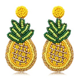 DIELOVEHUA Frucht Ohrringe, Ananas Ohrringe, Niedliche Ananas Tropfen Ohrstecker, Kreativ Sommer Obst Thema, Hawaii Schmuck, für Sommer Strand Hawaiian Geburtstag Hochzeit