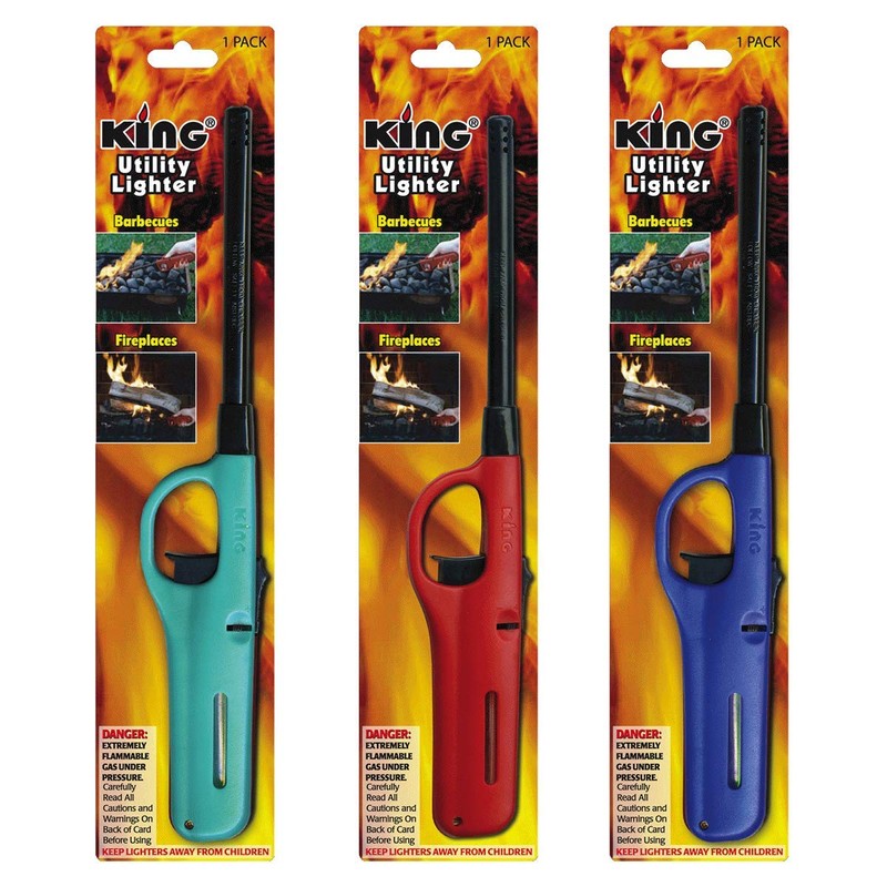 Mango Kingdom 3 Pack King BKOU172 Multi Utility Lighter Assorted