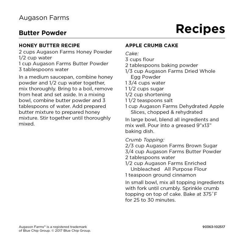 Augason Farms Butter Powder #10 Can Prepper Emergency Food Storage