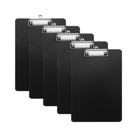 Filhome A4 Clipboard 5 Pieces Writing Board Clipboard Folder with Metal Clamp for Loose Paper Clipboard for Students, Nurses, Office