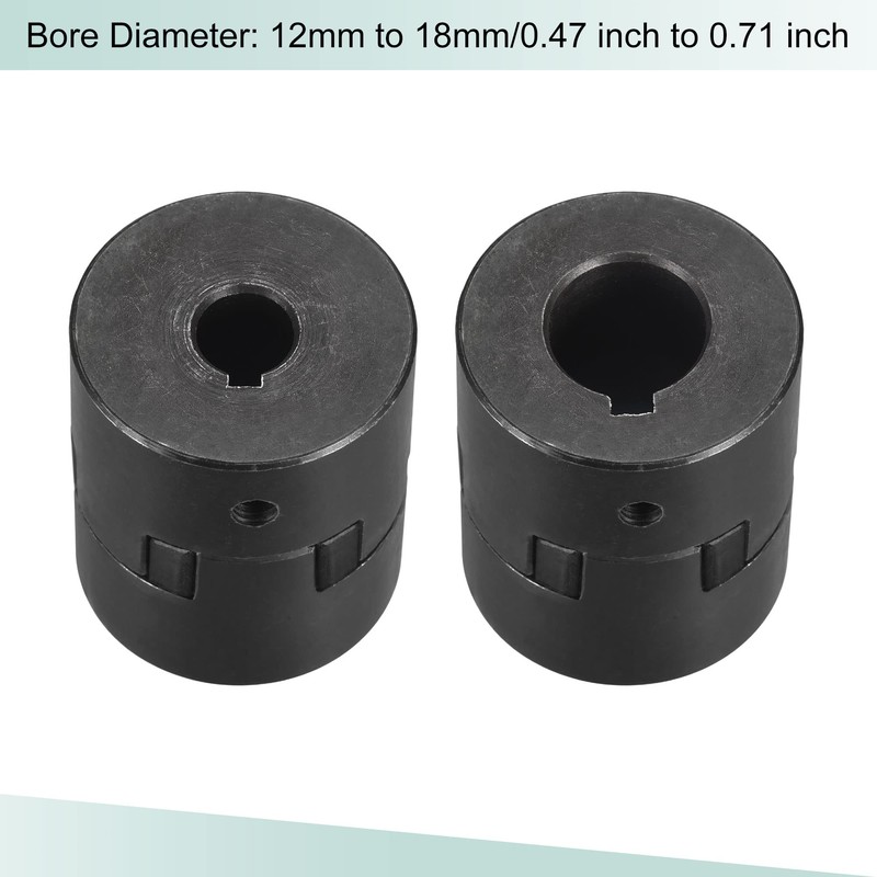 sourcing map Flexible Coupling Shaft 12 mm to 18 mm