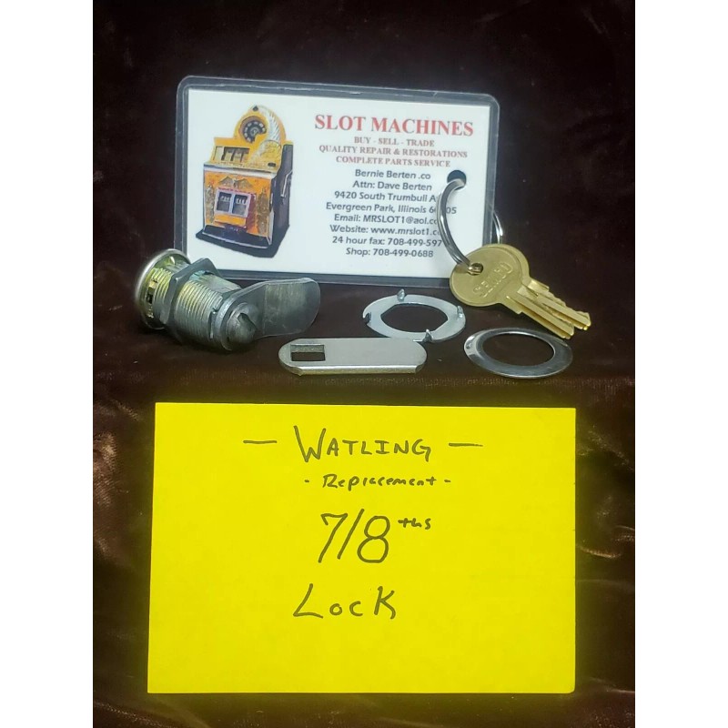 WATLING REPRODUCTION / REPLACEMENT 7/8" BACK DOOR LOCK FOR ANTIQUE