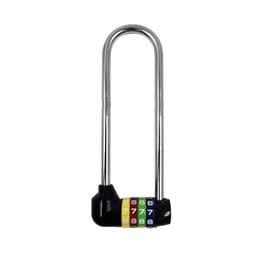 4 Digit Combination Padlock - 12.5cm/5 inch with Long Shackle - Heavy Duty Outdoor Waterproof Lock Resettable Code - Pad Lock for Bicycles, Gates, Mountain Bike, Gym, School, Shed & Lockers