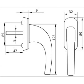 KOTARBAU® Door Handle with Short Plate for Doors Gates Gates Black