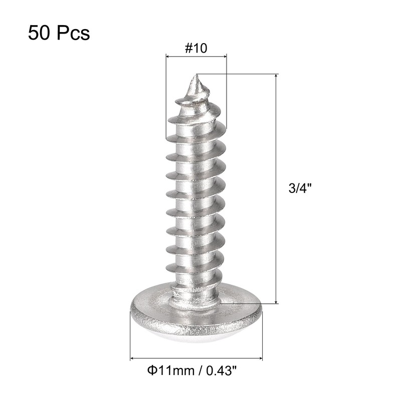 sourcing map Phillips Head Self Tapping Screws, #10 x 3/4"