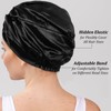 ElevateTech Satin Bonnet, Black Silk Bonnet Large Adjustable Satin Turban