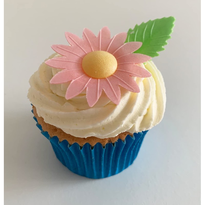 12 Gorgeous Mixed Colour Edible Wafer Daisies & 12 Pretty