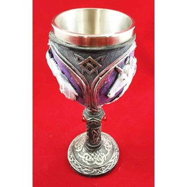 PURITY WINE ENCHANTED UNICORN GOBLET CHALICE STAINLESS STEEL WITH RESIN BODY