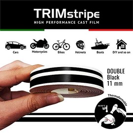 4R Quattroerre.it 10510 - Tiras adhesivas dobles para coches, color negro, 11 mm x 10 m