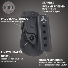 Sibo - Waffenholster Pistole + Doppelte Magazintasche - Kompatibel bereta M92|92FS|M9|M9A1| Taurus PT92|PT99 OWB Gürtel Pistolenholster Airsoft Holster Polymer (Pistolenholster + Doppelmagazintasche)