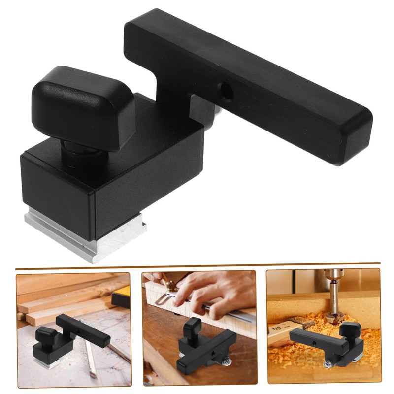 Operitacx Track Stop Block Adjustable Woodworking Limiter with Square Handle